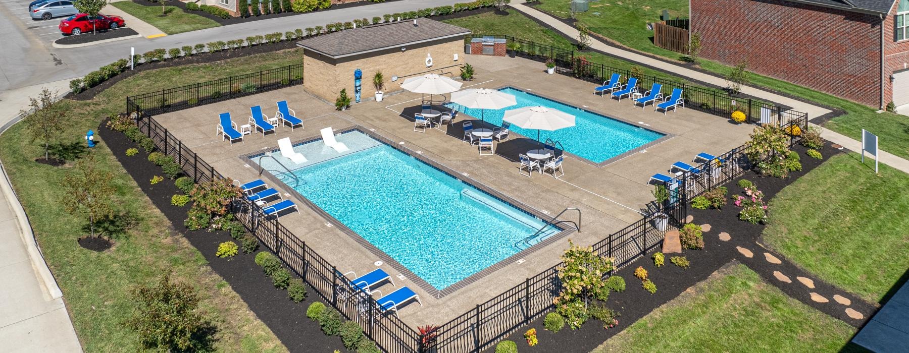 a swimming pool in a backyard